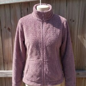 Free Country Women's Cable Braided Butter Pile Jacket Thistle Muted Plum Size L